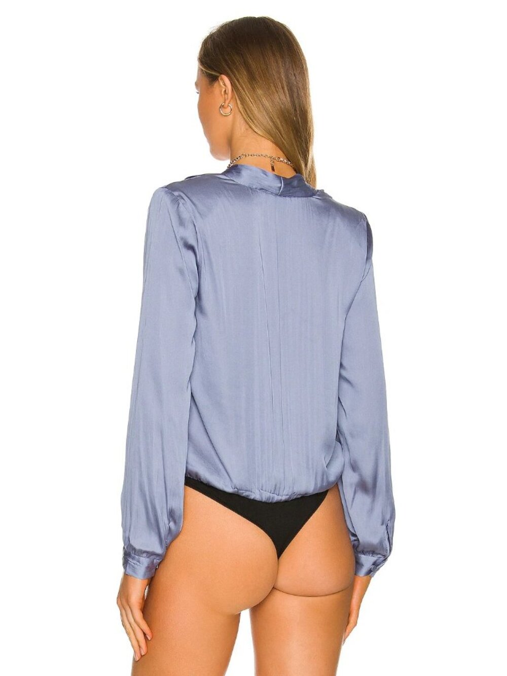 PAIGE Sevilla Bodysuit in Muted Hydrangea Blue - Picture 4 of 5